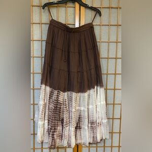 MY CHOICE Brown Tie Dye Maxi Skirt OS